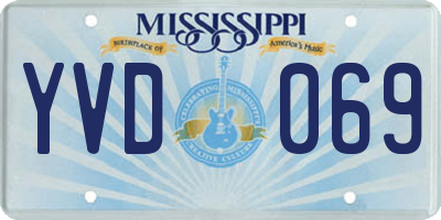 MS license plate YVD069
