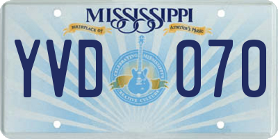 MS license plate YVD070