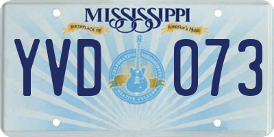 MS license plate YVD073