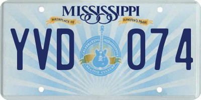 MS license plate YVD074