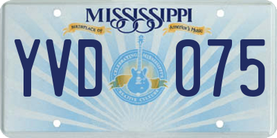 MS license plate YVD075