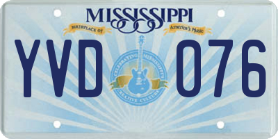 MS license plate YVD076