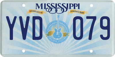 MS license plate YVD079
