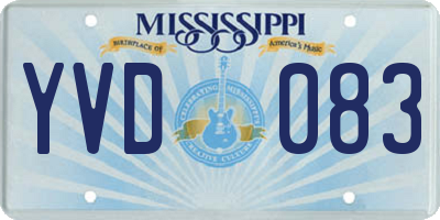 MS license plate YVD083