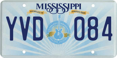 MS license plate YVD084