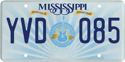 MS license plate YVD085