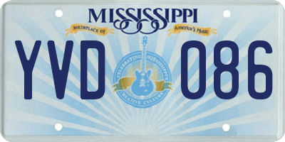 MS license plate YVD086