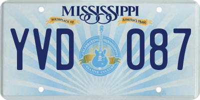 MS license plate YVD087