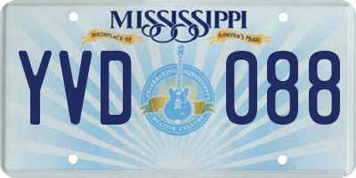 MS license plate YVD088