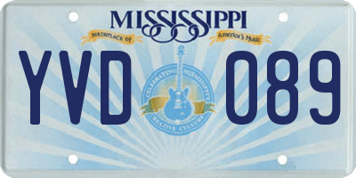 MS license plate YVD089