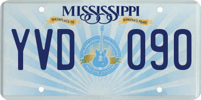 MS license plate YVD090