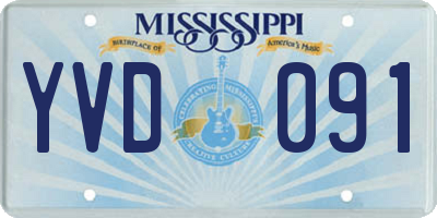 MS license plate YVD091