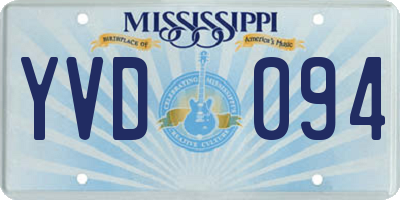 MS license plate YVD094