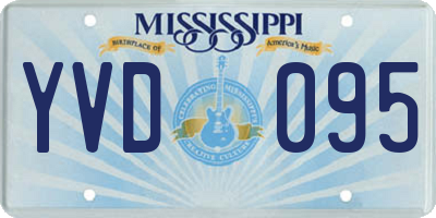 MS license plate YVD095