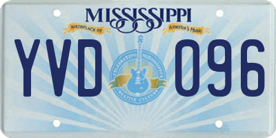 MS license plate YVD096