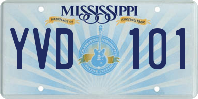 MS license plate YVD101
