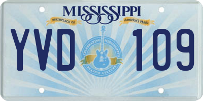 MS license plate YVD109