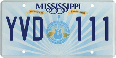 MS license plate YVD111