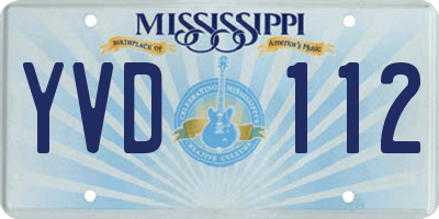 MS license plate YVD112