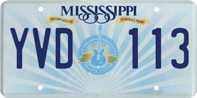 MS license plate YVD113