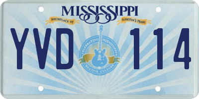 MS license plate YVD114