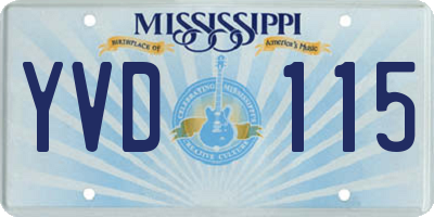 MS license plate YVD115