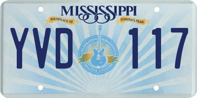 MS license plate YVD117