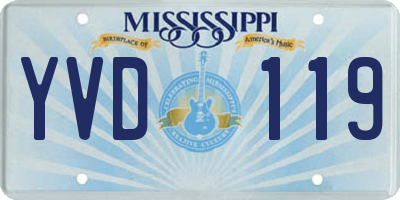 MS license plate YVD119