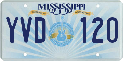 MS license plate YVD120