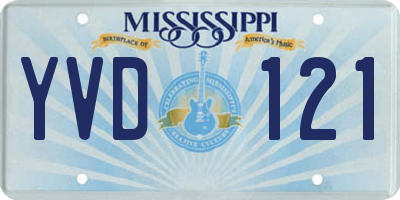 MS license plate YVD121