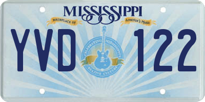 MS license plate YVD122