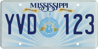 MS license plate YVD123