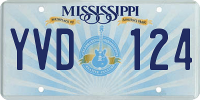 MS license plate YVD124