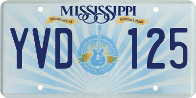 MS license plate YVD125