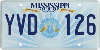 MS license plate YVD126