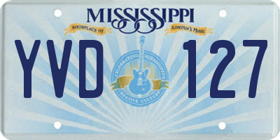 MS license plate YVD127
