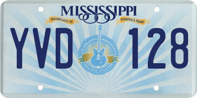 MS license plate YVD128