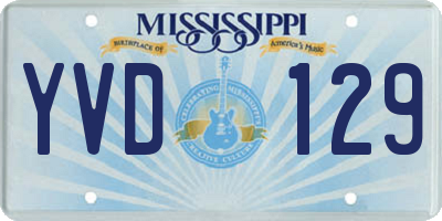 MS license plate YVD129