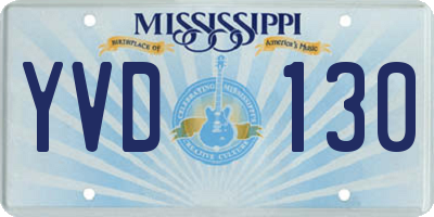 MS license plate YVD130