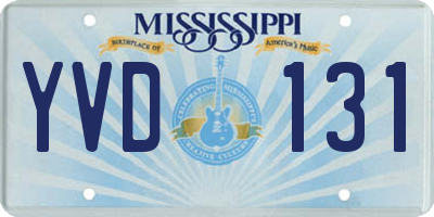 MS license plate YVD131