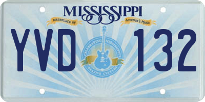 MS license plate YVD132