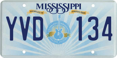 MS license plate YVD134
