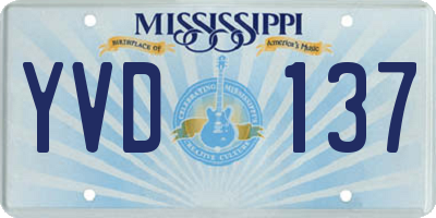 MS license plate YVD137