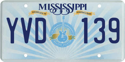 MS license plate YVD139