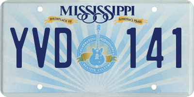 MS license plate YVD141