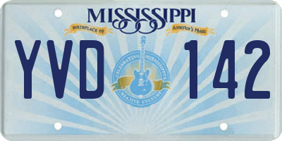 MS license plate YVD142
