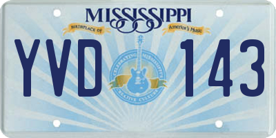 MS license plate YVD143