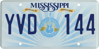 MS license plate YVD144