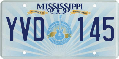 MS license plate YVD145