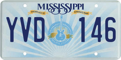 MS license plate YVD146